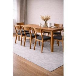 PRODUCENT Krzesło Dębowe KR-202 Tkanina Kolor Szary Ciemny / Grafitowy